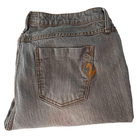 Phat Fashions Silver Label Gray Jeans Size 18 Stretch Straight - Picture 1 of 14